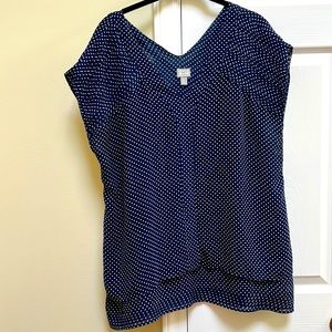 Converse navy and white star blouse
